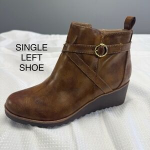 AMPUTEE SINGLE LEFT LifeStride Womens 9W Brown Zinfandel Wedge Ankle Boot New